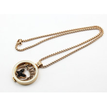 Fashion Pearl Seting Floating Locket Necklace Jewelry